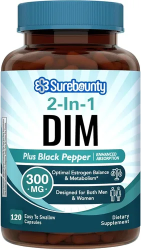 Vista 8 de Suplemento DIM de 300 mg para mujeres y hombres, con extracto de pimienta negra, 90 cápsulas