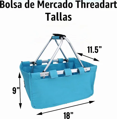 Vista 5 de ThreadArt - Cesta plegable de mercado, natural