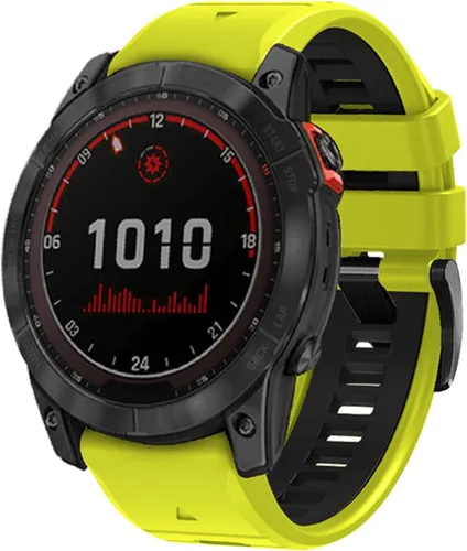 Vista 18 de Correa de reloj de 1.024 in para Garmin Fenix 7x Sapphire Solar Fenix 6x Pro Solar Fenix 5x 3 horas de liberación rápida de ajuste de silicona