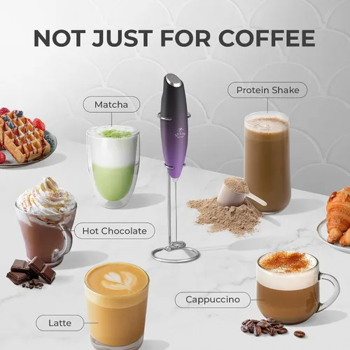 Vista 310 de Zulay Milk Boss Espumador de leche potente manual, hace espuma para latte, batidor para mezclar bebidas, café, miniespumador para capuchino, frappé