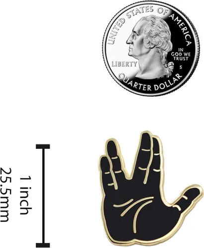 Vista 6 de Live Long & Prosper - Pin de esmalte con emoji, hecho por fanáticos de Star Trek, Esmalte
