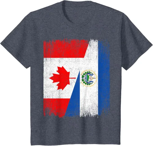 Vista 47 de Camiseta Half Canada El Salvador Flag Canadian Salvadoran Pride Roots