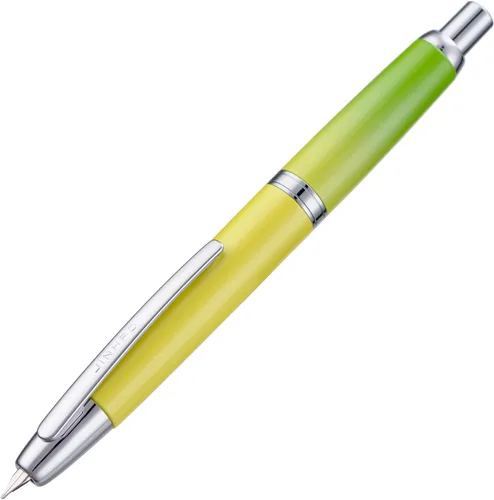 Vista 32 de Jinhao 10 Press Pluma estilográfica con caja, punta mediana retráctil de oro mate cepillado con juego de convertidor de tinta (clip dorado)