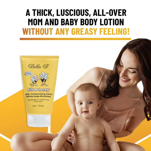 Vista 2 de BELLA B Silk & Honey 4 oz - Loción para bebé - Baby Bella - Loción de embarazo - Mantequilla de vientre para el embarazo - Crema de embarazo