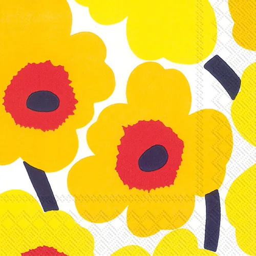 Vista 12 de IHR Ideal Home Range Servilletas de cena Marimekko desechables de 3 capas de papel, 8.5 x 4.5 pulgadas, Juhannustaika, 16