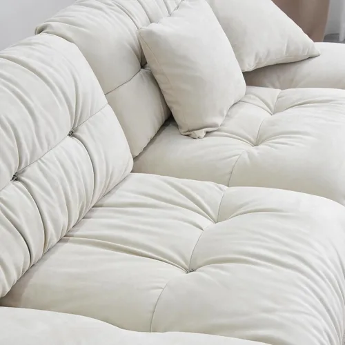 Vista 4 de Sofás seccionales cómodos de 89 pulgadas, sofá biplaza con 2 almohadas, sofá minimalista, sofá moderno para sala de estar, apartamento, dormitorio