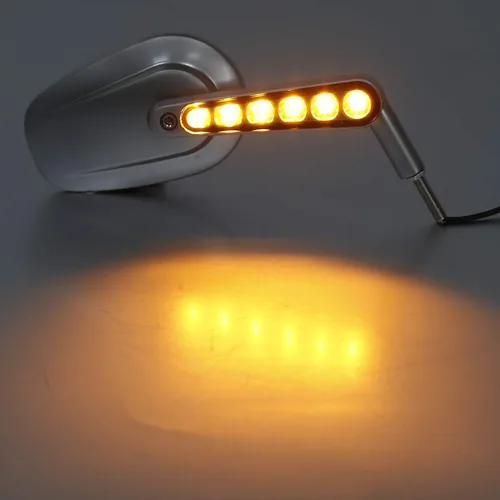 Vista 6 de Espejos retrovisores LED intermitentes aptos para Harley Davidson VROD V-Rod VRSCF cromo