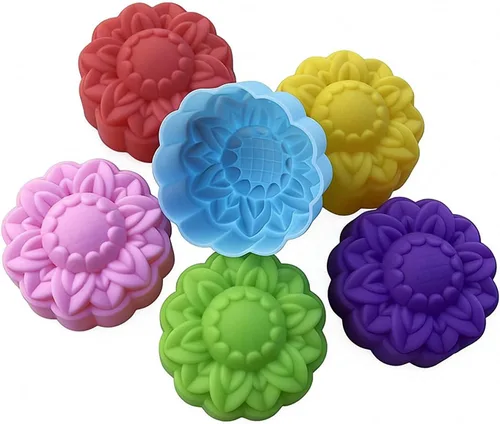 Vista 11 de 36 PCS Moldes para Hornear en Forma de Flor de Silicona Grado Alimenticio Antiadherente Mini Bandejas para Cupcakes, Pudines, Chocolates