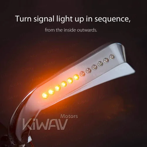 Vista 2 de KiWAV Señales de giro LED de aluminio estilo hacha compatibles con rosca Harley-Davidson de 5/16 pulgadas