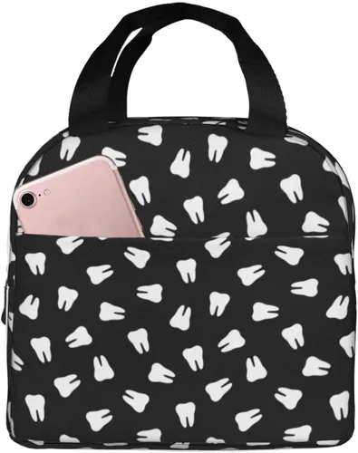 Vista 10 de Lonchera para dentistas, higienista dental, bolsa de almuerzo linda, bolsa de almuerzo aislada, para mujeres, hombres, trabajo, campamento, viajes