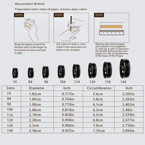 Vista 7 de Anillo Rastreador de Actividad para Hombres – Anillo Inteligente con Monitor de Frecuencia Cardíaca, SpO2, Presión Arterial, Monitoreo del Sueño