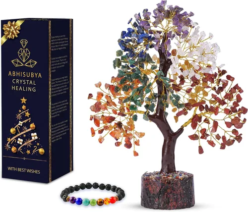 Vista 12 de Cristales de amatista, árbol de cristal, piedras de chakras, árbol de la vida, árbol bonsái, decoración de escritorio, árbol artificial, árbol