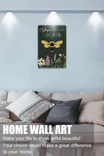 Vista 2 de Strunt Póster de Whisper Words of Wisdom Let It Be Bees, regalo para amantes de las abejas, carteles de arte de abejorros para mejores amigos