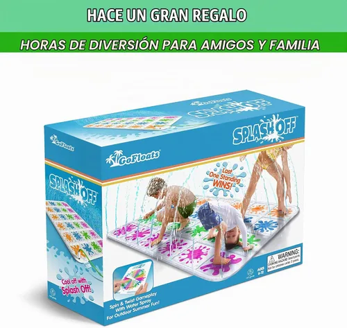 Vista 6 de GoFloats Juego Splash Off - Juego de tapete de salpicaduras de agua para niños