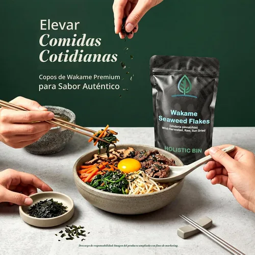 Vista 2 de Holistic Bin Atlantic Wakame - Copos de algas marinas, capturados