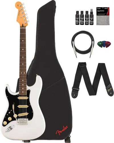 Vista 24 de Fender Player II Modified Stratocaster - Paquete de atardecer con bolsa de concierto, correa, cable, paquete de 3 púas y kit de limpieza de guitarra