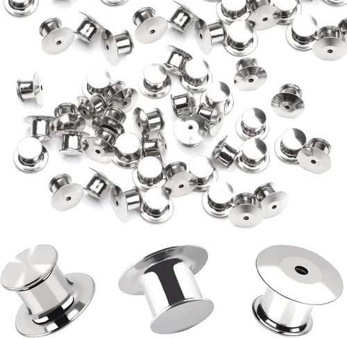 Vista 8 de 10 Piezas de Cierres de Pin de Metal con Soportes de Bloqueo Nickel Plated Copper,convenient to carry, and blend seamlessly behind any pin,No