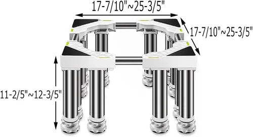 Vista 2 de Base antideslizante para lavadora, soporte para nevera, base ajustable multifuncional para lavadora y secadora, soporte de pedestal