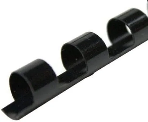 Vista 4 de Espinas de encuadernación de peine de plástico, 1/4 de pulgada de diámetro, negro, 20 hojas, paquete de 100 unidades 13014