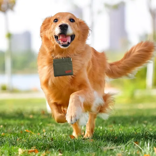 Vista 6 de VZZNN 2 bolsas de golosinas para perros, bolsa de recompensa de entrenamiento para perros, bolsa portátil para pasear perros con cierre automático