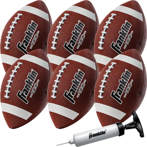 Vista 15 de Franklin Sports Balones de fútbol americano de goma para niños Junior Grip-Rite tamaño juvenil - Balones de fútbol americano Peewee Kids duraderos