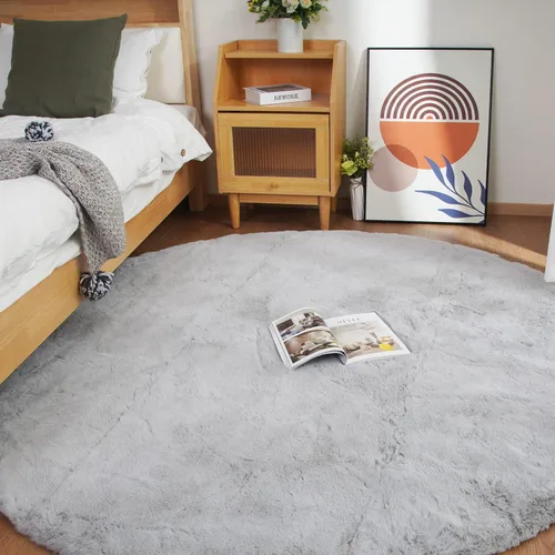 Vista 64 de Ghouse Alfombra ultrasuave de pelo sintético de conejo 2x3, alfombras lavables a máquina para dormitorio, alfombras esponjosas para sala de estar