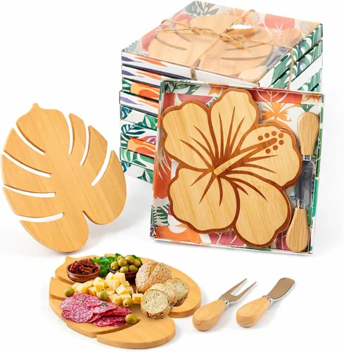 Vista 8 de Ziliny - Juego de 1 tabla de charcutería de hoja de palma hawaiana