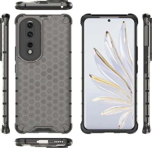 Vista 270 de Funda para Honor Magic3 5G, funda para Honor Magic3 5G Case 2 en 1 Funda para teléfono Negro