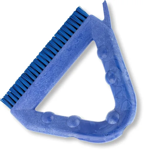Vista 8 de SPARTA Cepillo comercial de plástico para lechada, cepillo de fregar en forma de triángulo con raspador y dos agujeros roscados para fijar el mango
