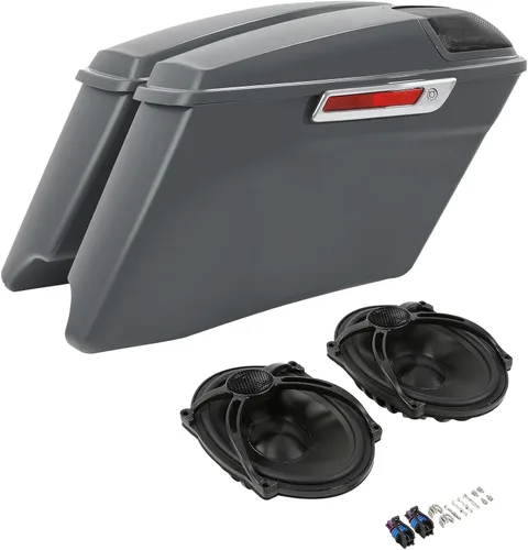 Vista 18 de TCMT Alforjas estiradas de 4" para Harley Street Glide 2014-23 Billiard Red