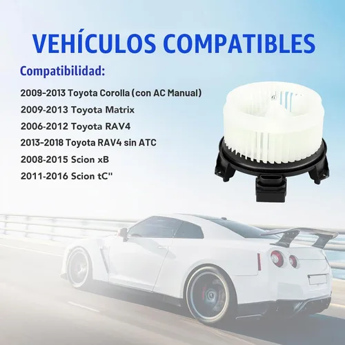 Vista 4 de Motor de soplador de CA 700230 para Toyota Corolla (con CA manual) RAV4 2009-2016