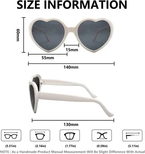 Vista 5 de Gafas de sol en forma de corazón para mujer, gafas de corazón de moda, lindas gafas de sol retro, Taylor Cupid Party
