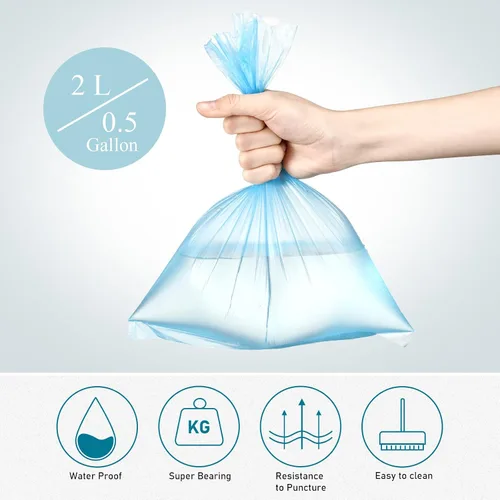 Vista 5 de 240 bolsas de basura pequeñas de 0.5 galones, bolsas de basura pequeñas para mascotas, bolsas de basura fuertes para autos, cocina, oficina