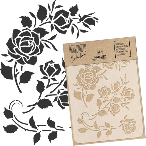 Vista 7 de NAKLEO Plantilla de pintura para manualidades A3 de 11.8 x 16.5 pulgadas, patrón de naturaleza de hojas de otoño, plantilla de dibujo de plástico