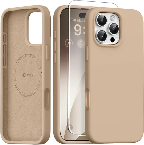 Vista 15 de GONEZ Funda magnética para iPhone 12 Case / 12 Pro Case, compatible con MagSafe, [protector de pantalla + protector de lente de cámara], funda