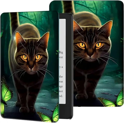 Vista 21 de Funda para Kindle de 6 pulgadas (11.ª generación, versión 2024/2022) delgada de piel sintética, ajustable, multiángulo, Smart Shell con función