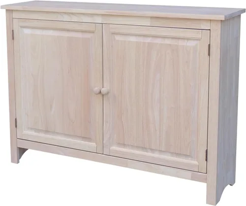 Vista 10 de International Concepts - Armario de almacenamiento de madera maciza de 34 pulgadas de alto Blanco sucio