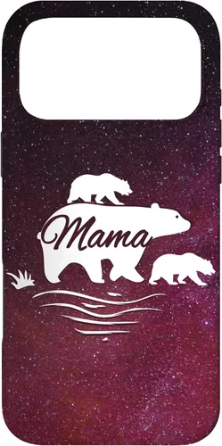 Vista 22 de Mama Bear with 2 Cubs Space Stars Galaxy Mama Bear Case for iPhone 17