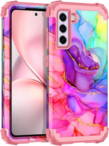 Vista 23 de Rancase Funda para Galaxy S21 FE 5G, tres capas resistentes a prueba de golpes, protección de plástico duro+funda protectora de goma de silicona