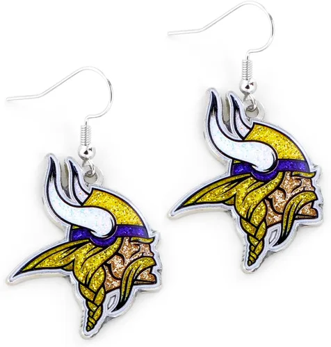 Vista 18 de aminco NFL - Aretes deslumbrantes con purpurina para mujer