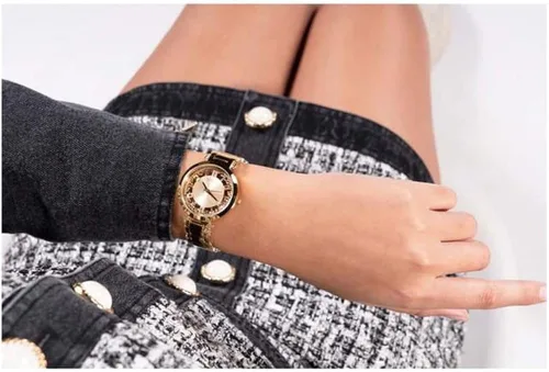 Vista 7 de GUESS US Womens Gold-Tone Transparent Analog Watch