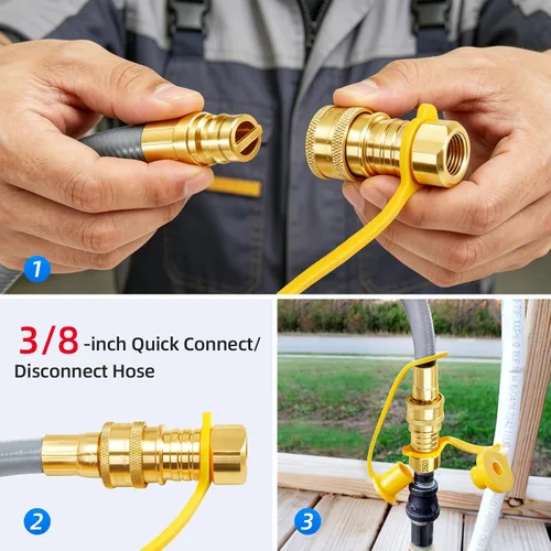 Vista 3 de GasSaf Kit de conversión de manguera de gas natural de 6 pies para parrillas Blackstone de 28 pulgadas/36 pulgadas, manguera universal de gas