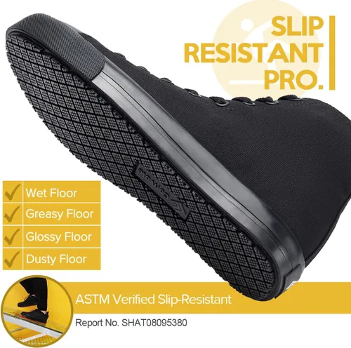 Vista 2 de Zapatos de trabajo antideslizantes para hombres y mujeres, tenis unisex resistentes al aceite y al agua para fabricantes de servicios de alimentos