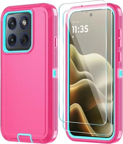 Vista 18 de Qinmay Funda para teléfono Motorola Moto Edge 5G 2026, color negro y gris NegroGris