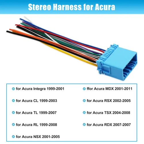 Vista 3 de Adaptador de Arnés de Cable de Radio de Coche de Reemplazo para Arnés de Cableado de Estéreo Selecto de Honda y Acura