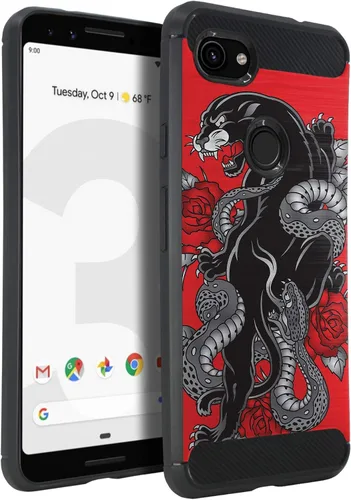 Vista 23 de CasesOnDeck - Funda compatible con Google Pixel 3A (2019) - Funda de TPU con patrón pictórico, flexible, delgada y elegante (astronauta)