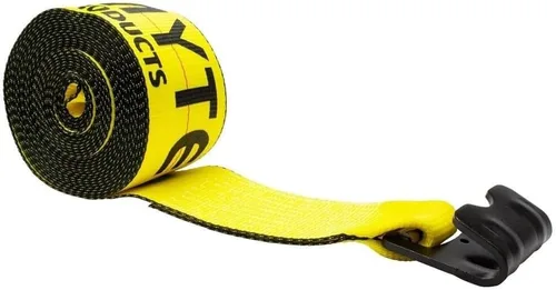 Vista 10 de Correas de cabrestante Mytee Products de 4" x 30' - Correa de amarre resistente a la abrasión naranja para carga con gancho plano WLL# 6670 lbs