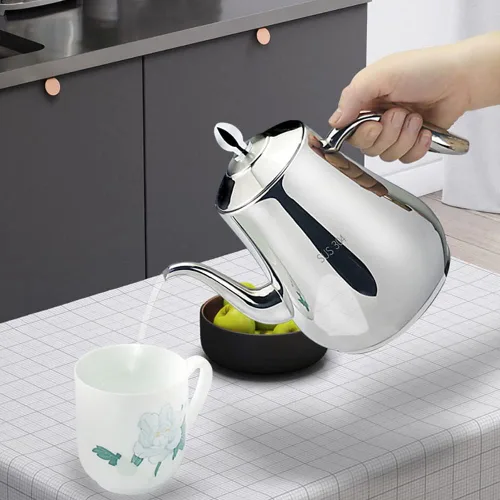 Vista 9 de SANQIAHOME Tetera de acero inoxidable con colador, tetera con infusor extraíble o filtro para hojas sueltas y bolsas de té, jarra de agua fría