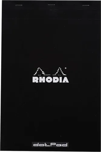 Vista 4 de Libreta Rhodia Head grapada para compras, No. 8 de 74 x 210 mm, rayada y de color negro
