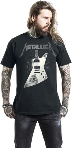 Vista 2 de Metallica Camiseta Papa Het Guitar Band Logo Oficial Hombres Negro Talla XL